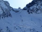 Black slope Paradiso from the Presena Glacier