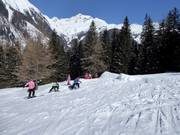 Small jumps at the edge of the slope by the Köfele lifts