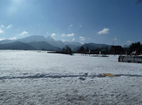 View of the Lipki ski slope in Zakopane