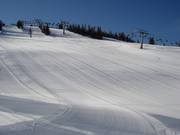 Freshly groomed slope