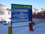 Slope map in the Zieleniec ski area