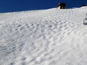 Mogul slope in the ski resort