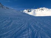 Challenging descent from the Weissfluh summit