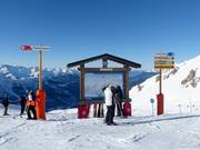 Slope signage in the ski area Les 3 Vallées