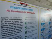 FIS environmental rules for winter sports enthusiasts at a lift hut