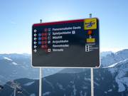 Slope signage in the Spieljoch ski area