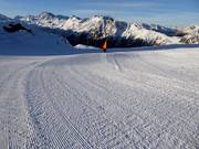 Freshly groomed slope in Ischgl