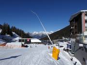 Snow lance on the valley run