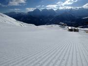 Very good slope grooming in Disentis 3000