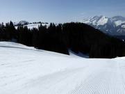 Groomed slope in the Grüsch Danusa ski area