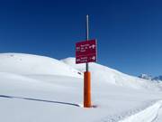 Slope signage in the Minschuns ski area