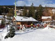 Pauli Hut on the valley run to St. Ulrich