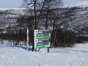 Slope signage in the Tänndalen ski area