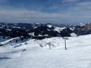 View over the snowpark to the Roggenstock