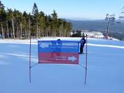 Slope signage in the Zieleniec ski area
