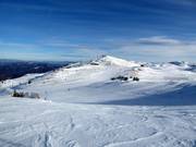 View of the mountain station of the double chairlift