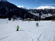 Beginner slope at the valley station at the Lisslift