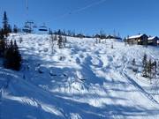 Mogul slope in the Kvitfjell ski resort