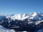 View of the Anzère ski area from Crans-Montana