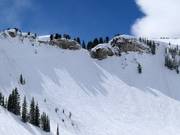 Steep descent at the Sugarloaf chairlift