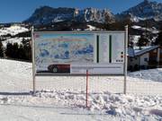 Slope information board in the ski resort.