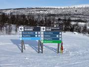 Slope signage in the Tänndalen ski area