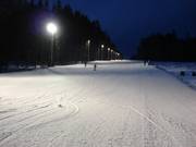 Easy night skiing slope