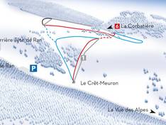 Trail map Le Crêt-Meuron – Fontaines (Les Gollières)