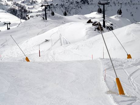 Snow reliability Piedmont (Piemonte) – Snow reliability Alagna Valsesia/Gressoney-La-Trinité/Champoluc/Frachey (Monterosa Ski)