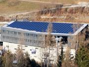 Photovoltaic system at the valley station in Percha