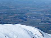 View from Mt. Hutt over the town of Methven