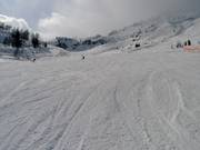 Groomed slope in the Brévent-Flégère ski area