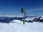 Snow cannon at the edge of the glacier