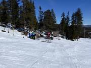 Public barbecue area in the ski resort