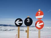 Numbering of slopes in the ski resort