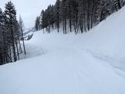 Easy slope from the summit to the valley