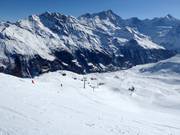 Ski resort of Zinal and the Weisshorn (4,505 metres)
