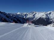 Snow groomer at work
