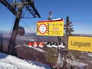 Signage at the mountain station of the gondola lift