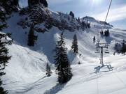 Open ski terrain below the Spirstock