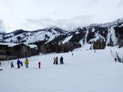 View from Teton Village to Rendezvous Mountain