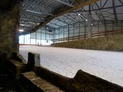 View of the beginner slope from the entrance to the ski hall