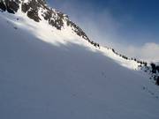 Freeride slopes above the tree line