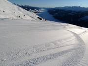 Freshly groomed slope