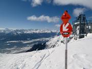 Start of the ski route Seilbahnrinne