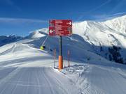 Slope signage in the Adelboden-Lenk ski area