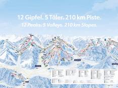 Trail map Snow Space Salzburg – Flachau/Wagrain/St. Johann-Alpendorf