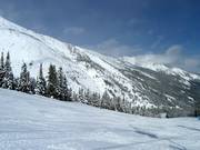 View of the powder slopes at Gravenstafel Mountain