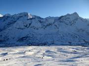 View towards Passo Tonale and the Presena Glacier