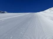 Freshly groomed slope in the Schwemmalm ski area